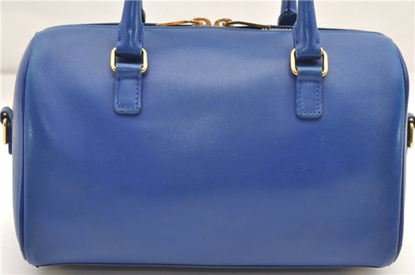 Auth SAINT LAURENT Baby Duffle 2Way Shoulder Hand Bag Purse Leather Blue 6737D