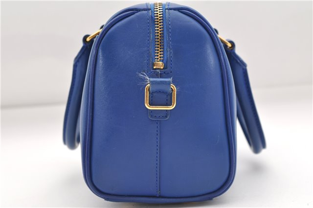 Auth SAINT LAURENT Baby Duffle 2Way Shoulder Hand Bag Purse Leather Blue 6737D