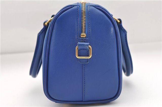 Auth SAINT LAURENT Baby Duffle 2Way Shoulder Hand Bag Purse Leather Blue 6737D