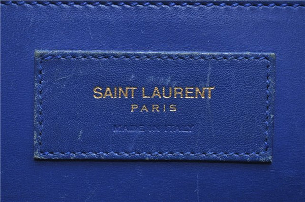 Auth SAINT LAURENT Baby Duffle 2Way Shoulder Hand Bag Purse Leather Blue 6737D