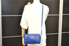 Auth SAINT LAURENT Baby Duffle 2Way Shoulder Hand Bag Purse Leather Blue 6737D