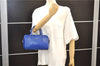 Auth SAINT LAURENT Baby Duffle 2Way Shoulder Hand Bag Purse Leather Blue 6737D