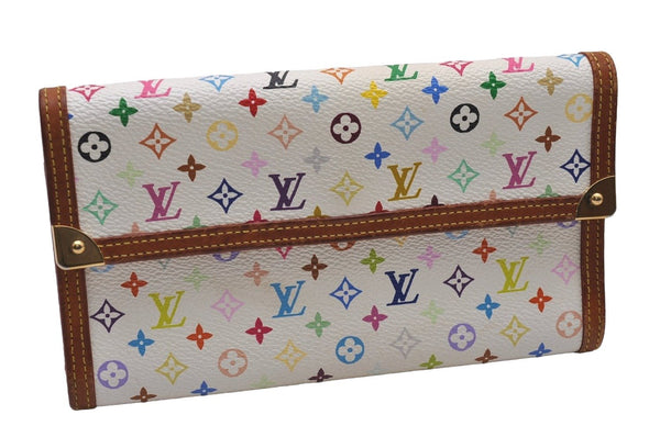 Auth Louis Vuitton Monogram Multicolor Porte Tresor International Wallet 6737I