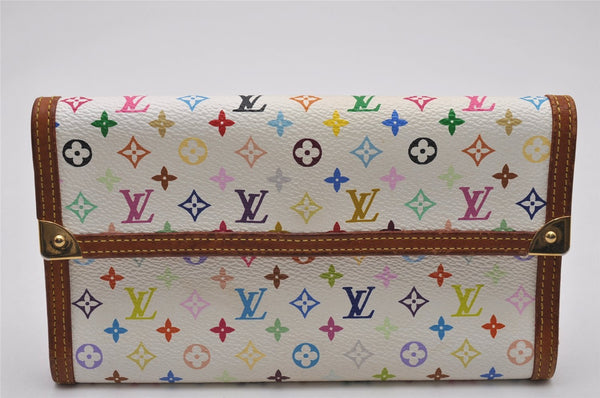 Auth Louis Vuitton Monogram Multicolor Porte Tresor International Wallet 6737I