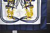 Authentic HERMES Carre 90 Scarf "BRIDES de GALA par" Silk Navy 6740E
