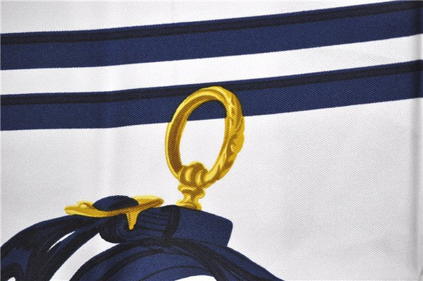 Authentic HERMES Carre 90 Scarf "BRIDES de GALA par" Silk Navy 6740E