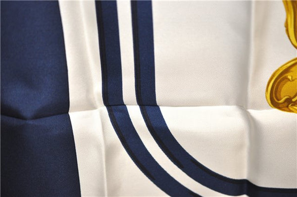 Authentic HERMES Carre 90 Scarf "BRIDES de GALA par" Silk Navy 6740E