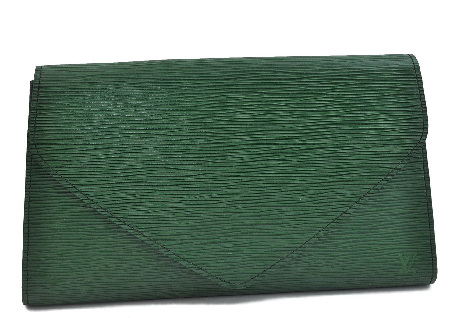 Authentic LOUIS VUITTON Epi Arts Deco Clutch Bag Green M52644 LV 6742C