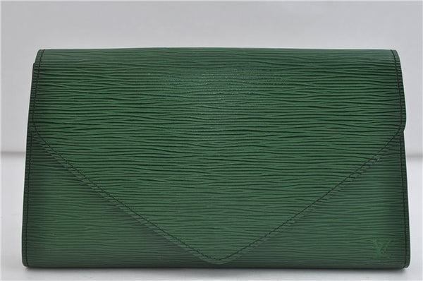 Authentic LOUIS VUITTON Epi Arts Deco Clutch Bag Green M52644 LV 6742C