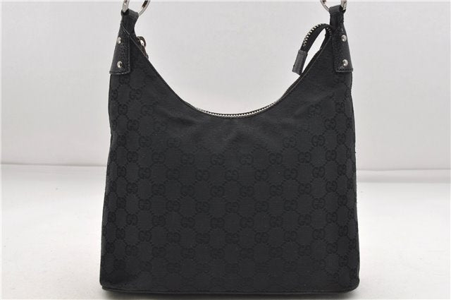 Authentic GUCCI Shoulder Hand Bag Purse GG Canvas Leather 115003 Black 6742D
