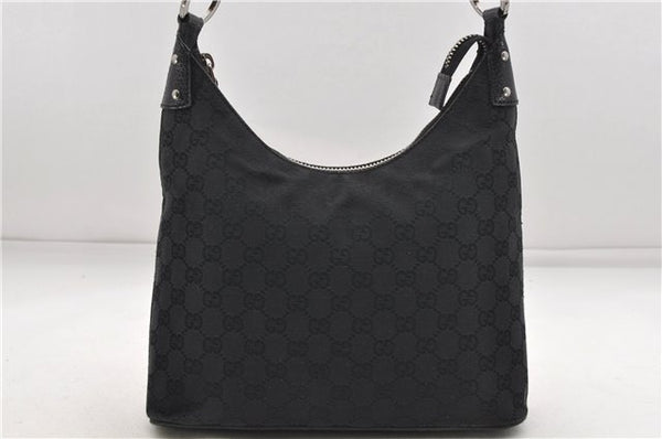 Authentic GUCCI Shoulder Hand Bag Purse GG Canvas Leather 115003 Black 6742D