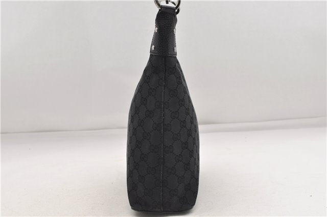 Authentic GUCCI Shoulder Hand Bag Purse GG Canvas Leather 115003 Black 6742D