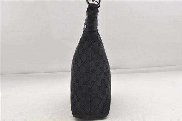 Authentic GUCCI Shoulder Hand Bag Purse GG Canvas Leather 115003 Black 6742D
