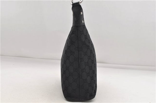 Authentic GUCCI Shoulder Hand Bag Purse GG Canvas Leather 115003 Black 6742D
