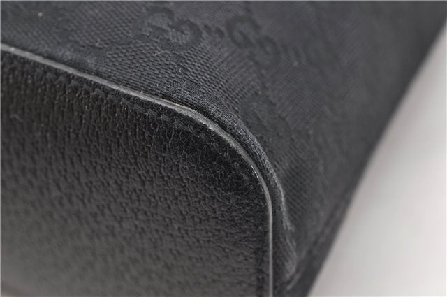 Authentic GUCCI Shoulder Hand Bag Purse GG Canvas Leather 115003 Black 6742D