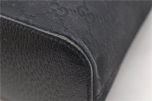 Authentic GUCCI Shoulder Hand Bag Purse GG Canvas Leather 115003 Black 6742D