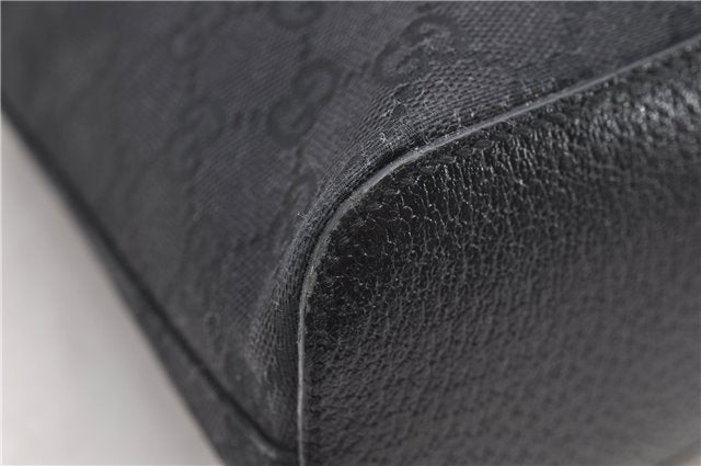 Authentic GUCCI Shoulder Hand Bag Purse GG Canvas Leather 115003 Black 6742D