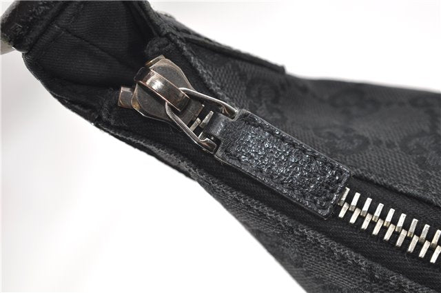 Authentic GUCCI Shoulder Hand Bag Purse GG Canvas Leather 115003 Black 6742D