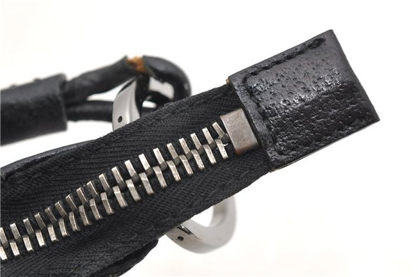 Authentic GUCCI Shoulder Hand Bag Purse GG Canvas Leather 115003 Black 6742D