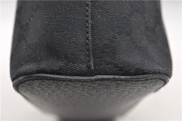 Authentic GUCCI Shoulder Hand Bag Purse GG Canvas Leather 115003 Black 6742D