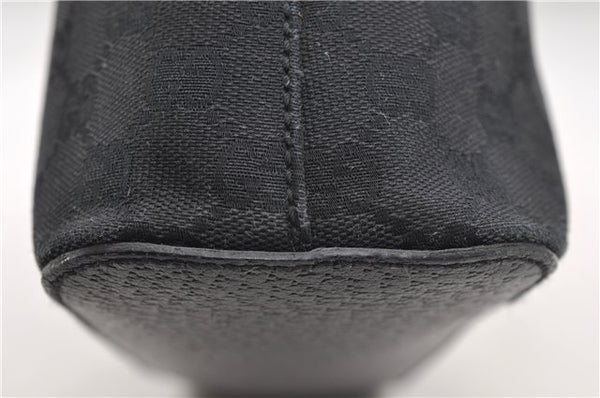 Authentic GUCCI Shoulder Hand Bag Purse GG Canvas Leather 115003 Black 6742D