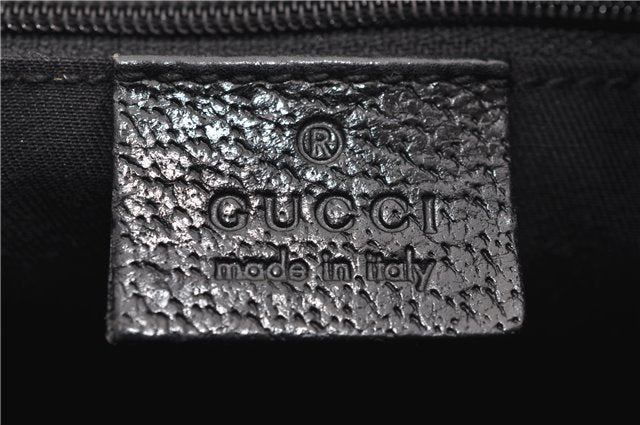 Authentic GUCCI Shoulder Hand Bag Purse GG Canvas Leather 115003 Black 6742D