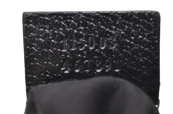 Authentic GUCCI Shoulder Hand Bag Purse GG Canvas Leather 115003 Black 6742D