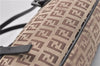 Authentic FENDI Zucchino Shoulder Hand Bag Purse Canvas Leather Brown 6742E