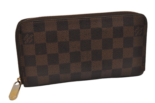 Authentic Louis Vuitton Damier Zippy Long Wallet Purse N60015 LV 6743I