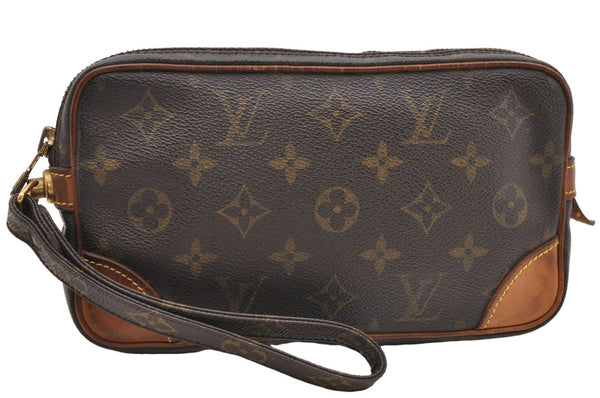 Auth Louis Vuitton Monogram Marly Dragonne PM Clutch Hand Bag M51827 LV 6745D