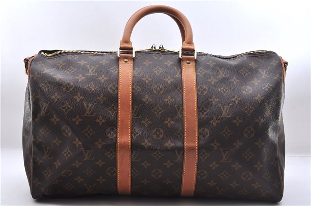 Authentic Louis Vuitton Monogram Keepall Bandouliere 45 M41418 Boston Bag 6747E