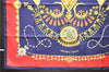 Authentic HERMES Carre 90 Scarf "PARURES DES SABLES" Silk Navy 6748D