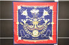 Authentic HERMES Carre 90 Scarf "PARURES DES SABLES" Silk Navy 6748D