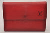 Authentic Louis Vuitton Epi Porte Tresor Etui Papier Wallet Red M63717 LV 6748I