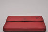 Authentic Louis Vuitton Epi Porte Tresor Etui Papier Wallet Red M63717 LV 6748I