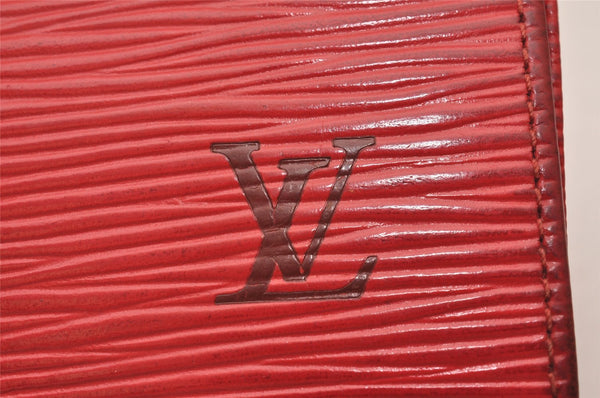 Authentic Louis Vuitton Epi Porte Tresor Etui Papier Wallet Red M63717 LV 6748I