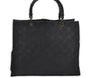 Authentic GUCCI Bamboo Tote Hand Bag Nylon Leather 0021010 Black 6749D
