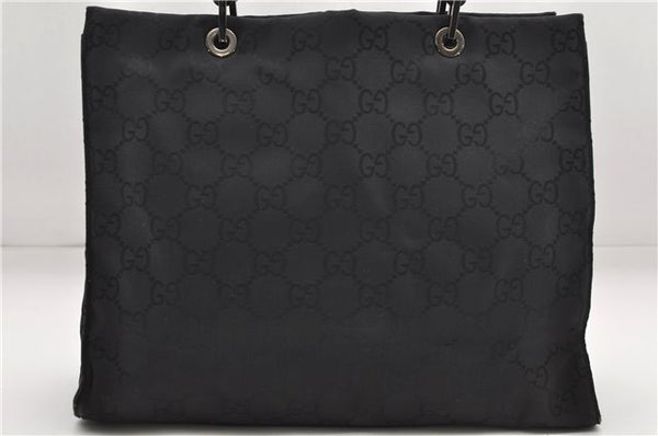 Authentic GUCCI Bamboo Tote Hand Bag Nylon Leather 0021010 Black 6749D