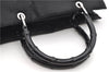 Authentic GUCCI Bamboo Tote Hand Bag Nylon Leather 0021010 Black 6749D