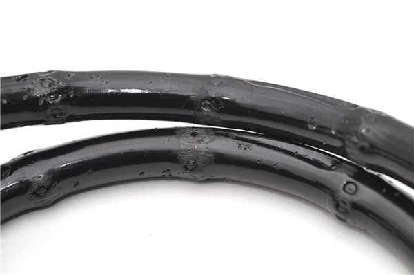 Authentic GUCCI Bamboo Tote Hand Bag Nylon Leather 0021010 Black 6749D