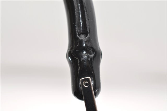 Authentic GUCCI Bamboo Tote Hand Bag Nylon Leather 0021010 Black 6749D