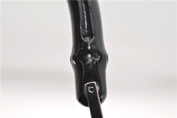 Authentic GUCCI Bamboo Tote Hand Bag Nylon Leather 0021010 Black 6749D