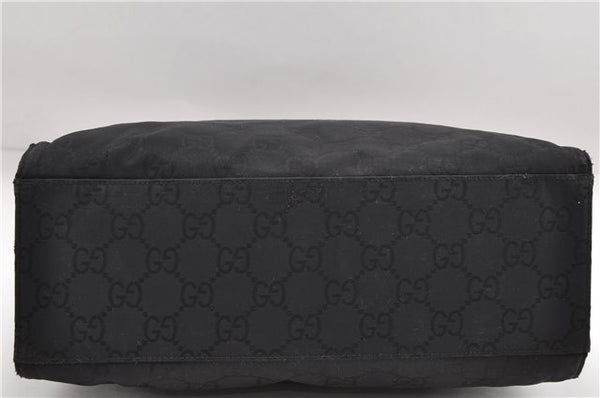 Authentic GUCCI Bamboo Tote Hand Bag Nylon Leather 0021010 Black 6749D