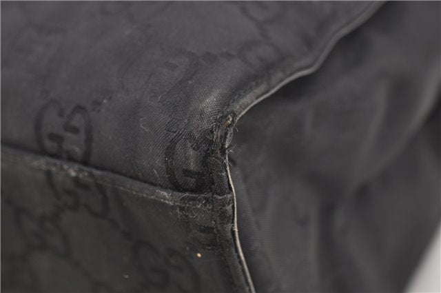 Authentic GUCCI Bamboo Tote Hand Bag Nylon Leather 0021010 Black 6749D