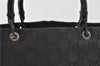 Authentic GUCCI Bamboo Tote Hand Bag Nylon Leather 0021010 Black 6749D