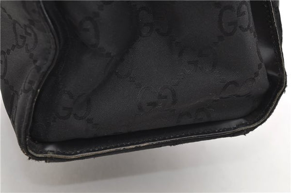Authentic GUCCI Bamboo Tote Hand Bag Nylon Leather 0021010 Black 6749D