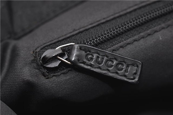 Authentic GUCCI Bamboo Tote Hand Bag Nylon Leather 0021010 Black 6749D