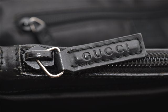 Authentic GUCCI Bamboo Tote Hand Bag Nylon Leather 0021010 Black 6749D