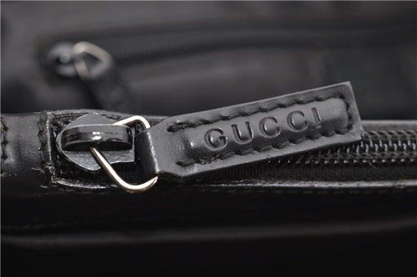 Authentic GUCCI Bamboo Tote Hand Bag Nylon Leather 0021010 Black 6749D