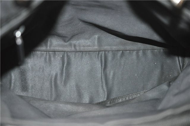 Authentic GUCCI Bamboo Tote Hand Bag Nylon Leather 0021010 Black 6749D